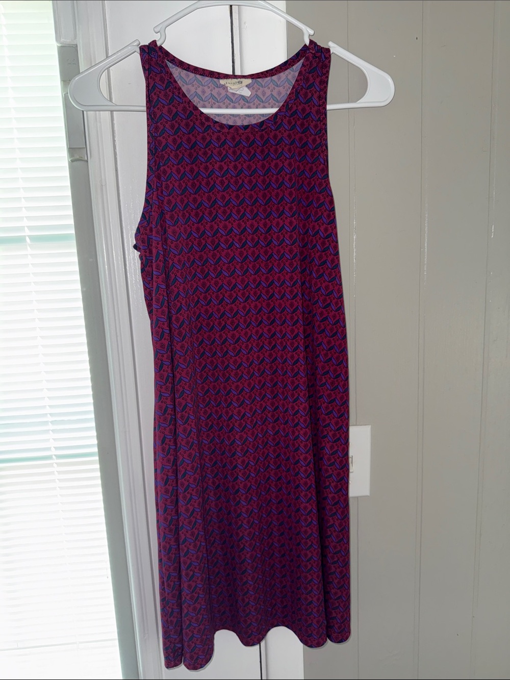 NATURAL LIFE Burgundy & Pink Chevron Tank Dress size small